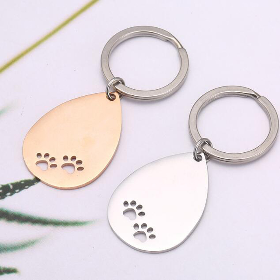 Fashion jewelry accessories Dog paw keychain, paw print keyring, dog paw , pet key chain Custom Gift Stainless Steel keychain jewelry