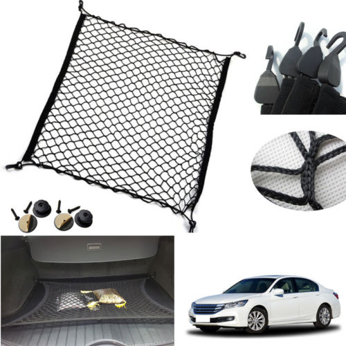 

For Honda Accord Car Auto vehicle Black Rear Trunk Cargo Baggage Organizer Storage Nylon Plain Vertical Seat Net
