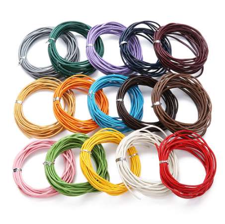 

XINYAO 10M Dia 2mm 100% Genuine Round Leather Cord Jewelry Cords DIY Accessories for Necklace Bracelet Jewelry Making Supplies