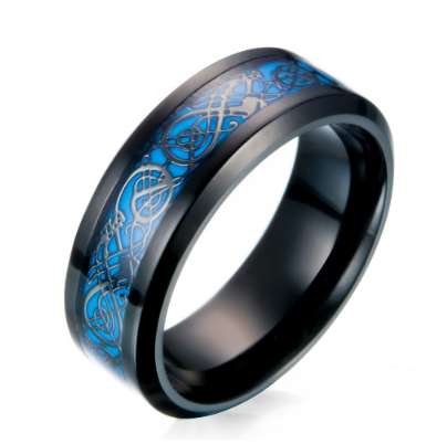 

Hip Hop Men Women New Charms Ring Luminous Glowing Odin Rune Nordic Mythology Nibelung Dragon Jewelry Fluorescence Party Gift