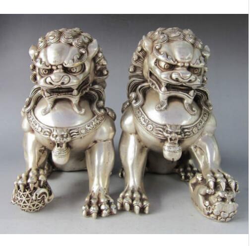 1 Pair Chinese Oriental Feng Shui Fu Foo Dog Home Door Lions Guardians Statue 1 Pair Chinese Oriental Feng Shui Fu Foo Dog Home Door Lions Guardians Statue