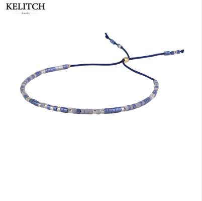

KELITCH Bracelets Jewelry 1Pcs summer bracelet Crystal Seed Beaded Adjustable Silk Rope Multicolor Handmade Friendship Bracelets