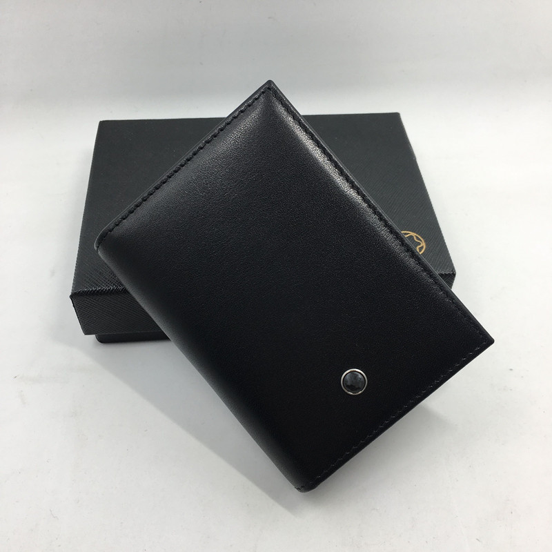 

Black Leather Credit Card Holder Wallet Classic Luxury Design ID Card Case Purse 2018 New Fashion Business Men Small Money Bag Coin Pocket