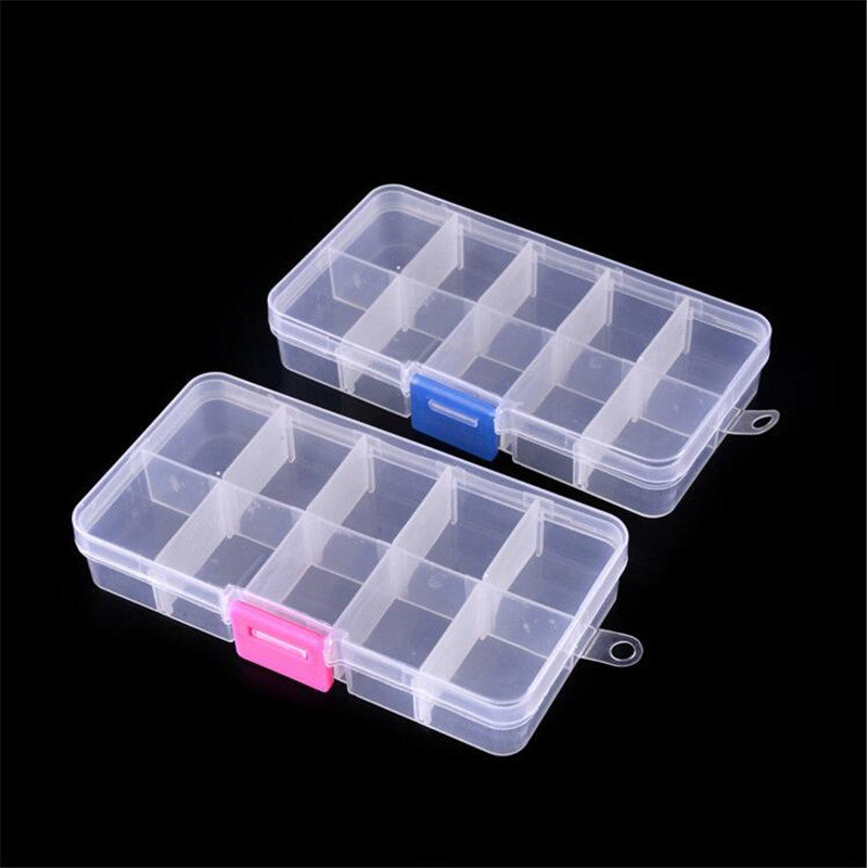 

10 Grids Jewelry Storage Box Plastic Transparent Display Case Organizer Holder for Beads Ring Earrings Jewelry, Pls choose