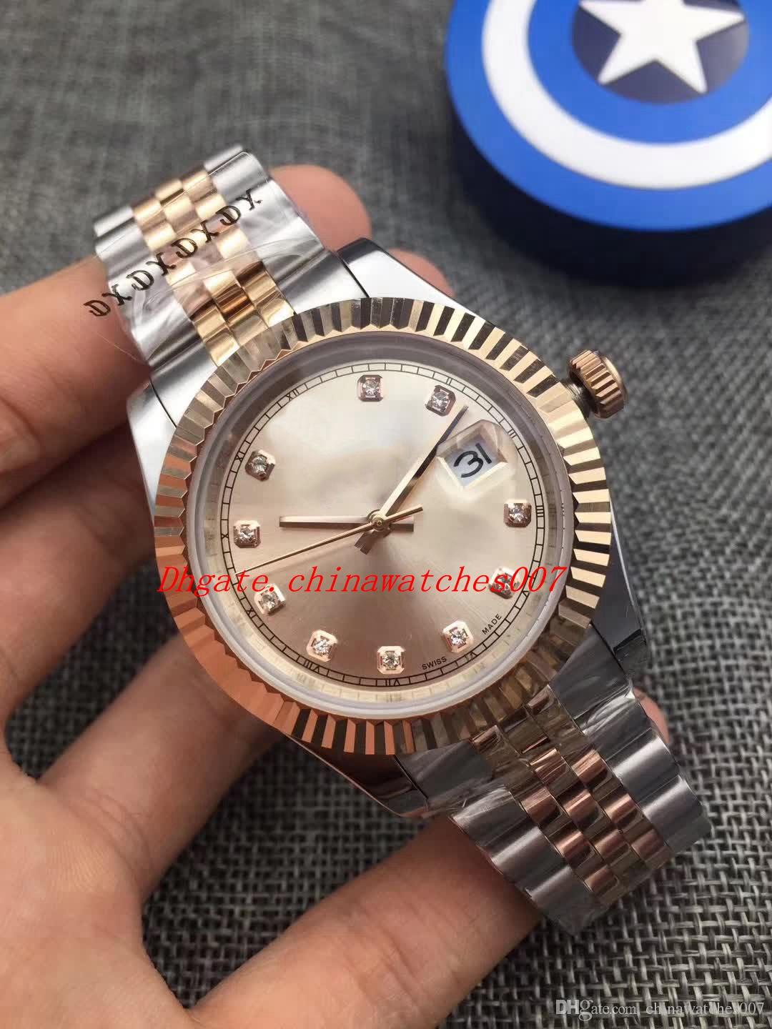 

High Quality Luxury 36 mm 18kt Gold & Stainless DateJust 116233 Automatic Mechanical Men's Watch Watches, Slivery;brown