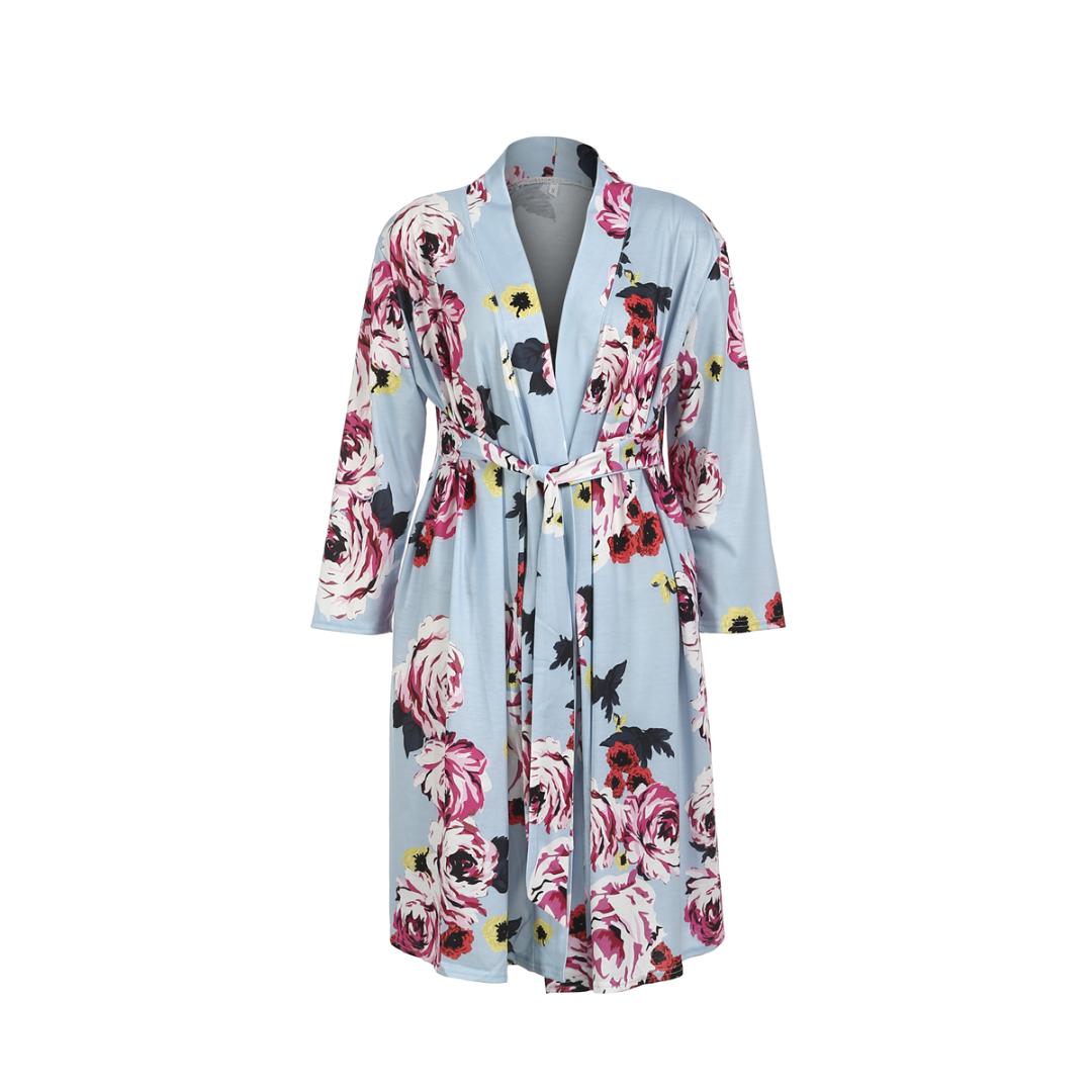 

Women Maternity Sleepwear Kimono Bathrobe Long Sleeve Cotton Blend Soft Nightwear Women' Flower Pregnant Nightdress Nightgown, Pink