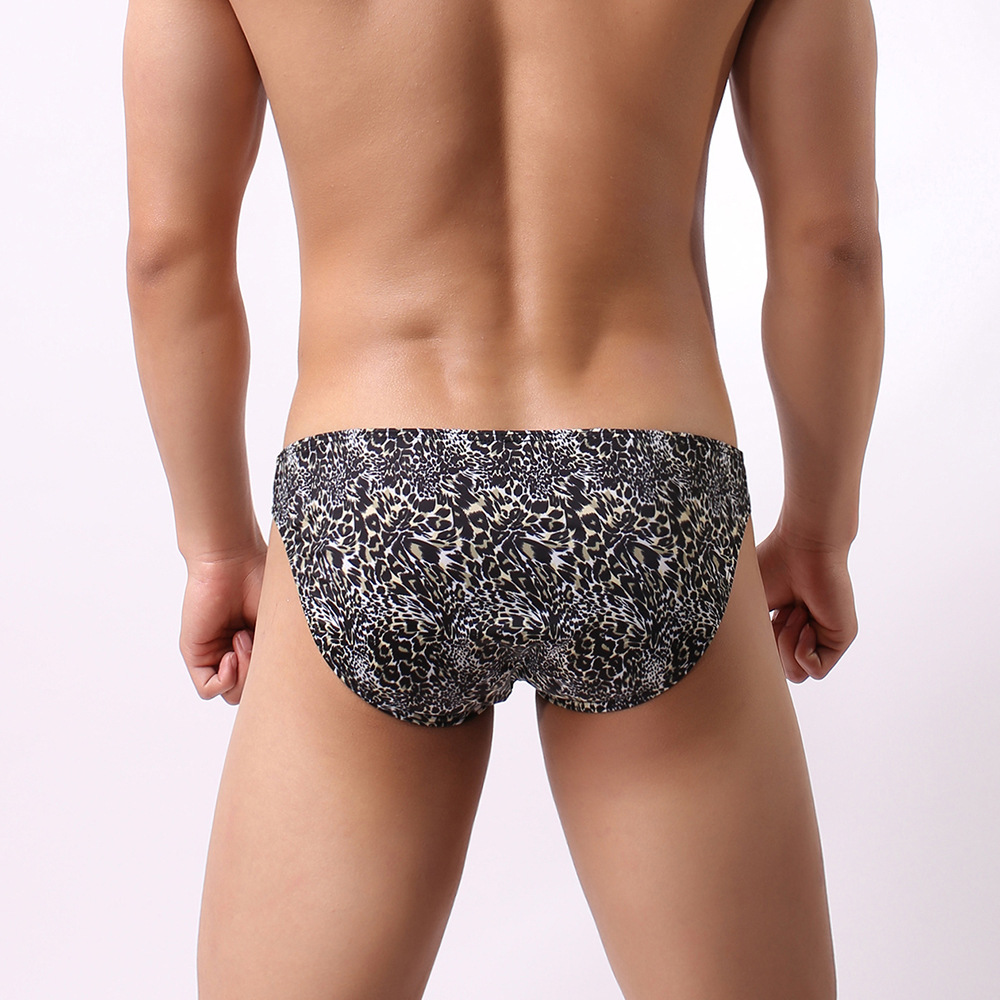 New Arrival Mens Sexy Underwear Low-rise Leopard Print Briefs man panties