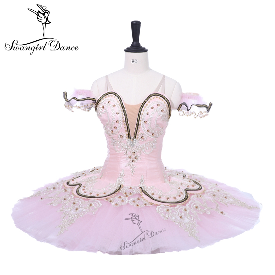 

Pink Child Nutcracker Pancake Tutu Costume Women Adult Professional Ballet Stage Costume Pancake BT9044D, Pink beige
