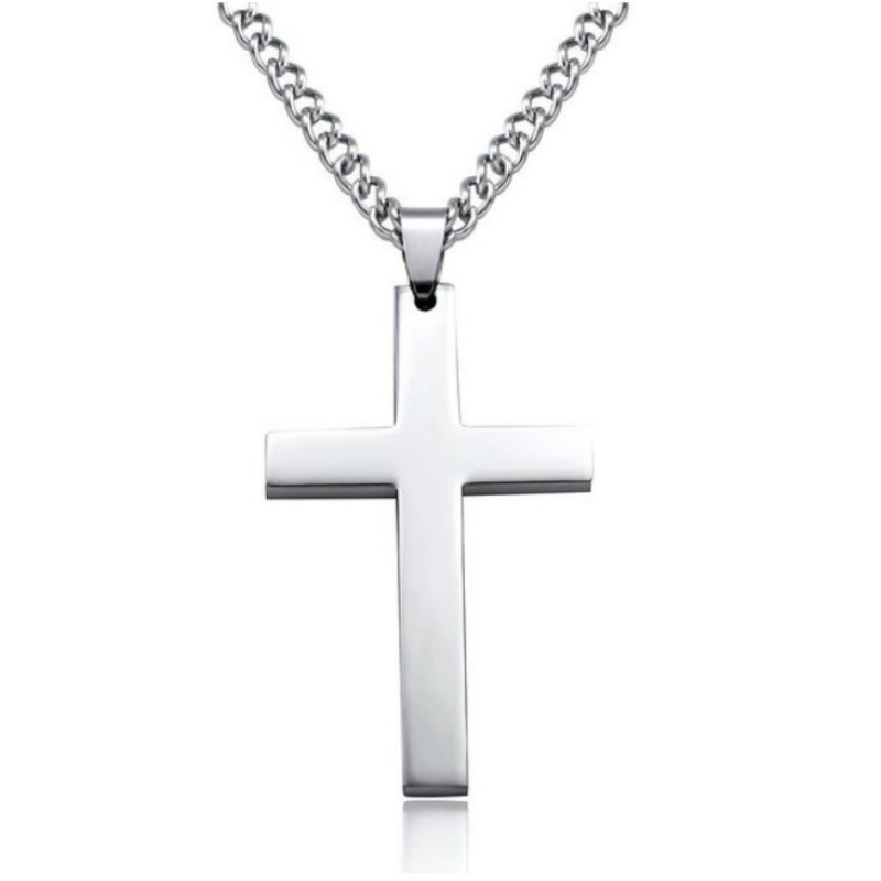 

Stainless Steel Cross Pendants Unisex Cross Pendant Necklace 19 Inches Chain Fashion Jewelry Gold Silver Black