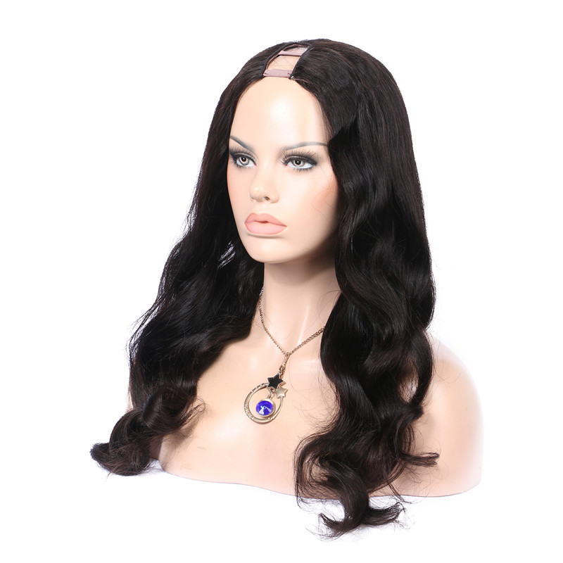 

U part wig brazilian long wavy human virgin hair upart wigs for black women natural body wave, Natural color