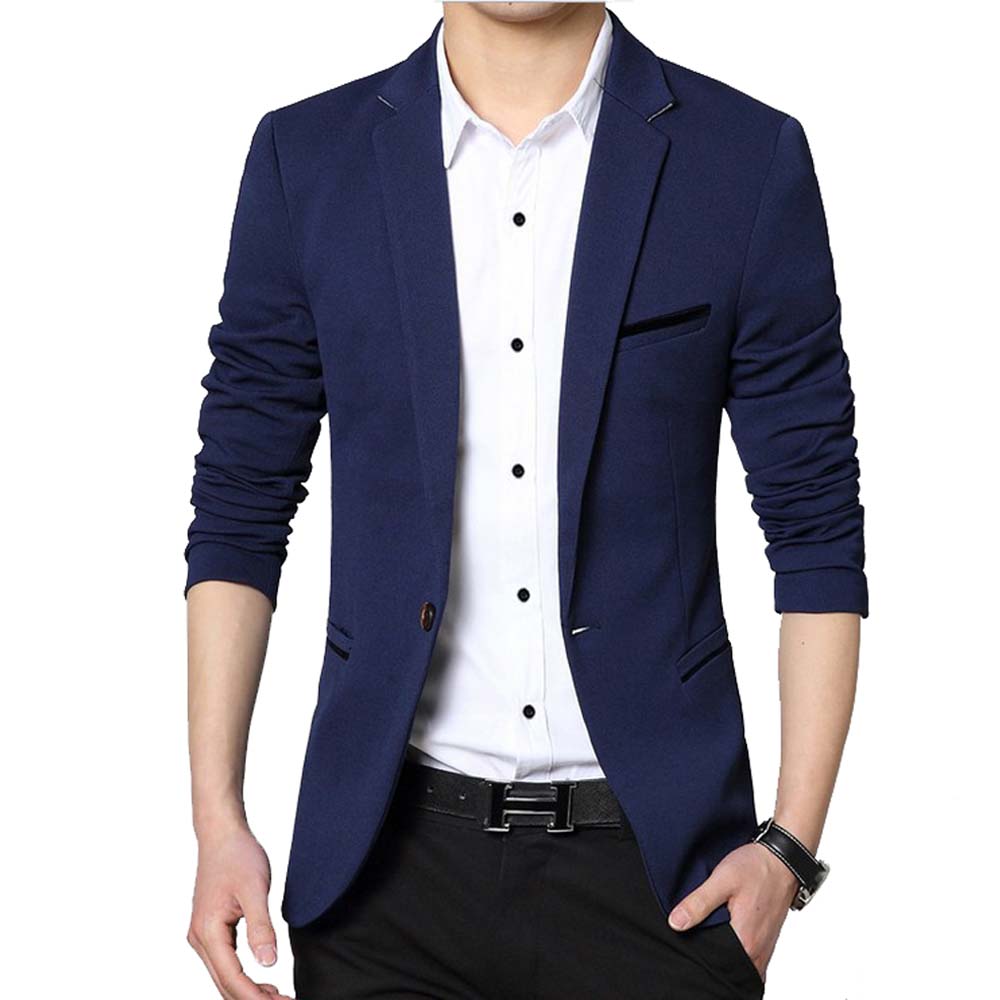 

Men's Suits & Blazers Wholesale-Men Casual Suit Business Style Fashion Design Long Sleeve Slim Fit Masculine Blazer One Button, Red
