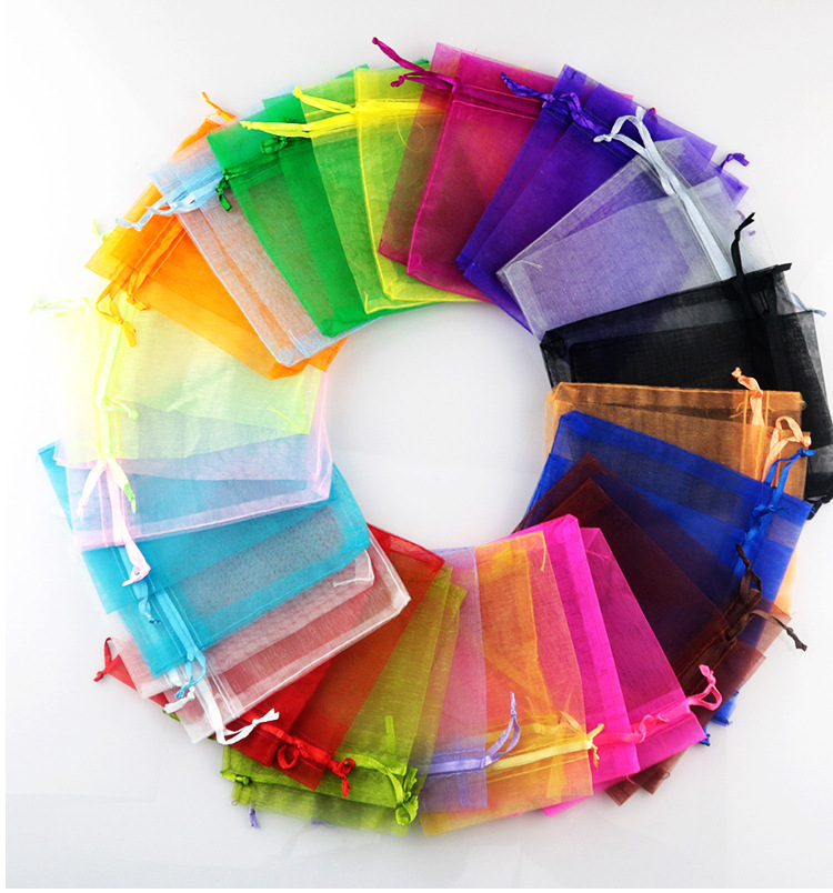 

100pcs white black, Royal blue , pink Etc. 20 colors Organza Gift Bags , 7x9cm With Drawstring Wedding Party Christmas Favor Gift Bags