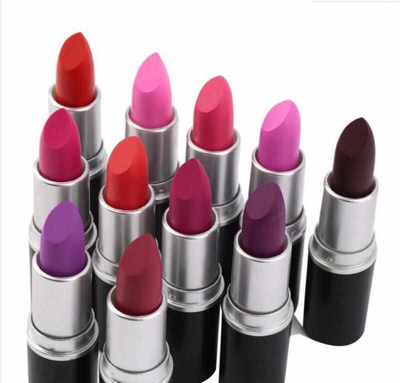 

2018 hot matte Lipstick M Makeup Luster Retro Lipsticks Frost Sexy Matte Lipsticks 3g 25 colors lipsticks with English Name drop shipping, As picture