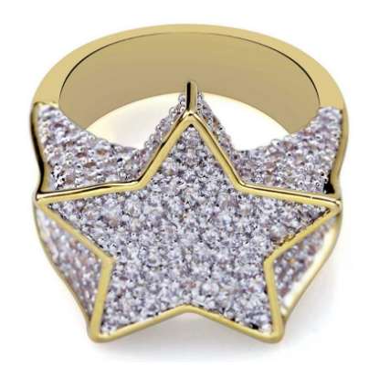 

Anel Anillos Hip Hop Men's Fashion Copper Color Plated Ring Exaggerate High Quality Iced Out Cz Shape Big Jewelry Gift