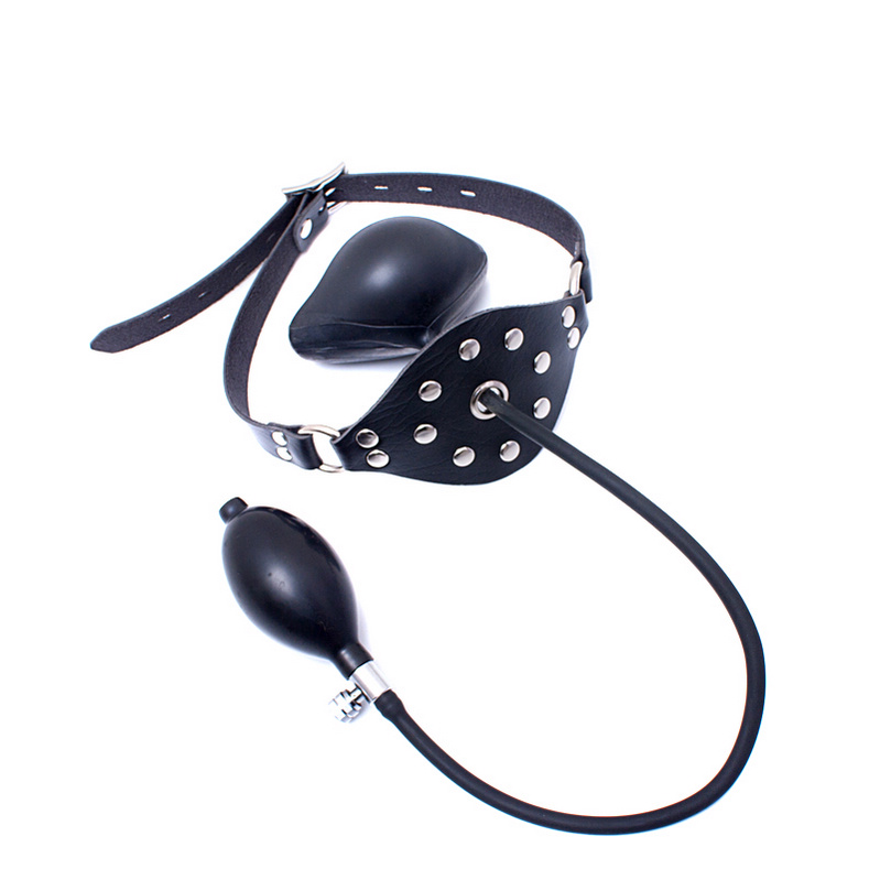 

BDSM Inflatable Gag Latex Rubber Inflating Large Size Open Mouth Ball Gags Mask Hood Head Harness Fetish Punish Sex Toy New Design