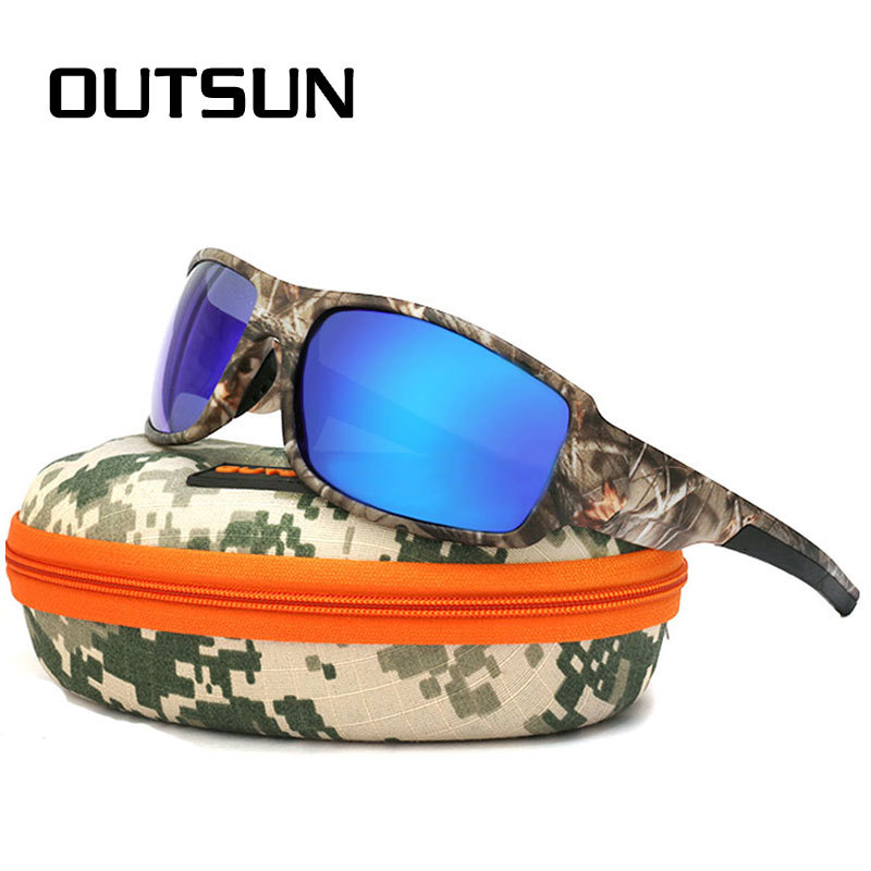 

OUTSUN Polarized Sunglasses Men Women Sport fishing Driving Sun glasses Camouflage Frame De Sol