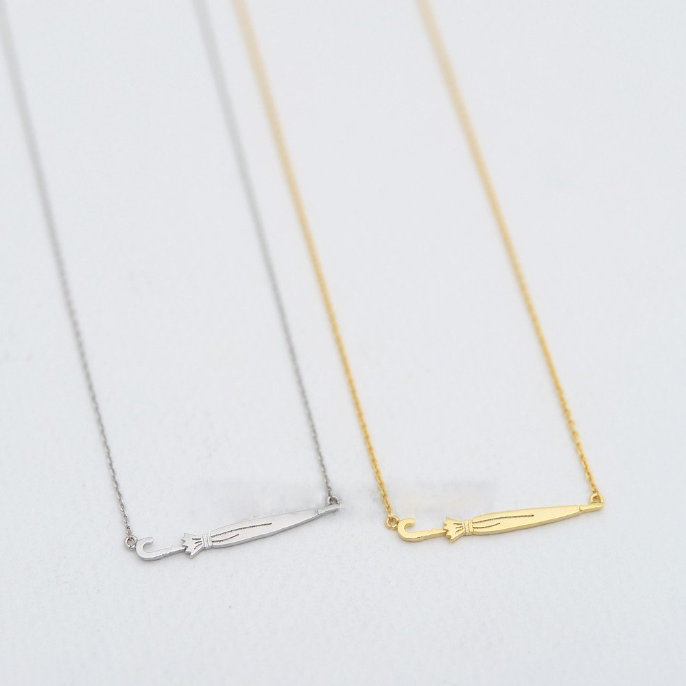 

Fashion umbrella necklaces Personality of long handle umbrella pendant necklaces Rose Gold-color plated necklaces for women