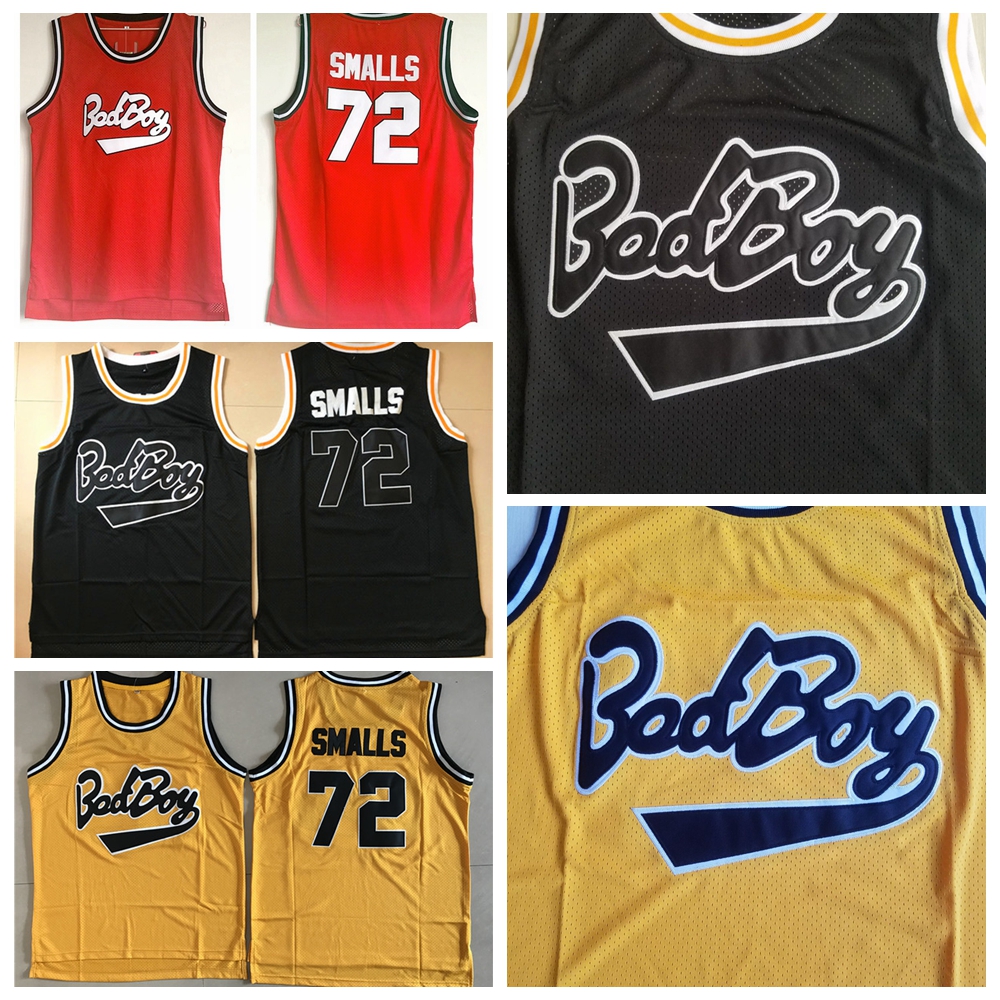 

Mens Badboy #72 Biggie Smalls Jersey Notorious B.I.G. Stitched Bad Boy Basketball jerseys Shirts -XXL, Black