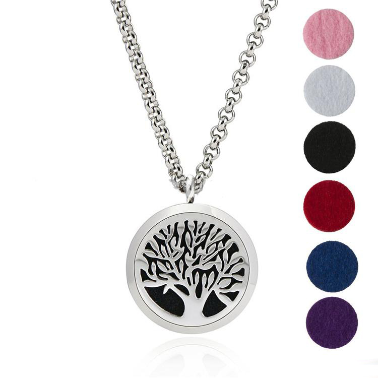 

Premium Aromatherapy Essential Oil Diffuser Necklace Locket Pendant, 316L Stainless Steel Jewelry with 24" Chain and 6 Washable Pads