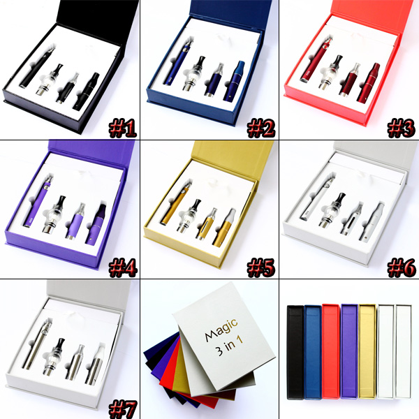 

Magic 3 in 1 Dry Herb Vaporizer Pen Kit wax kit ecigs with atomizer MT3 Glass atomizer EVOD Battery