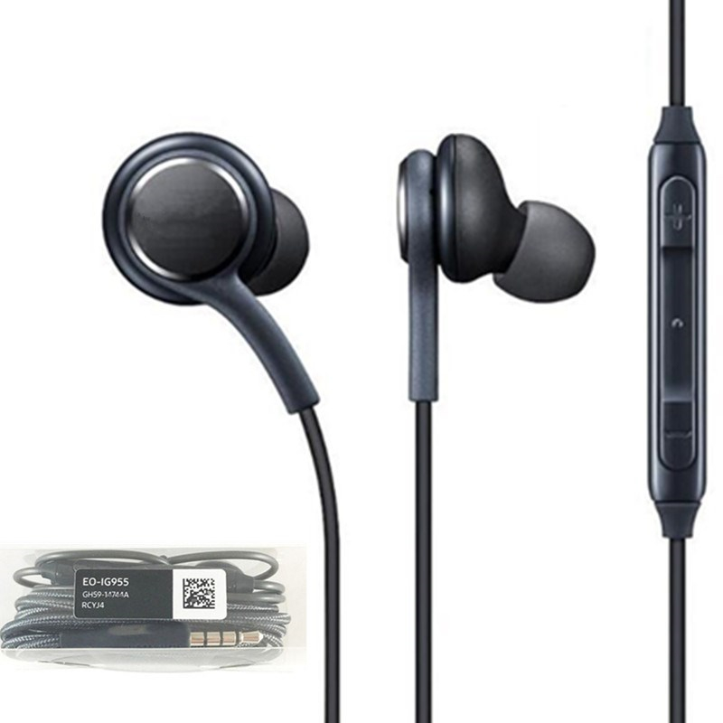 

For S8 in-ear Stereo Earphone with Mic Volume Control Low Bass Noise Isolating Cell Phone Earphone Earbuds for Samsung galaxy S8 S9, Black