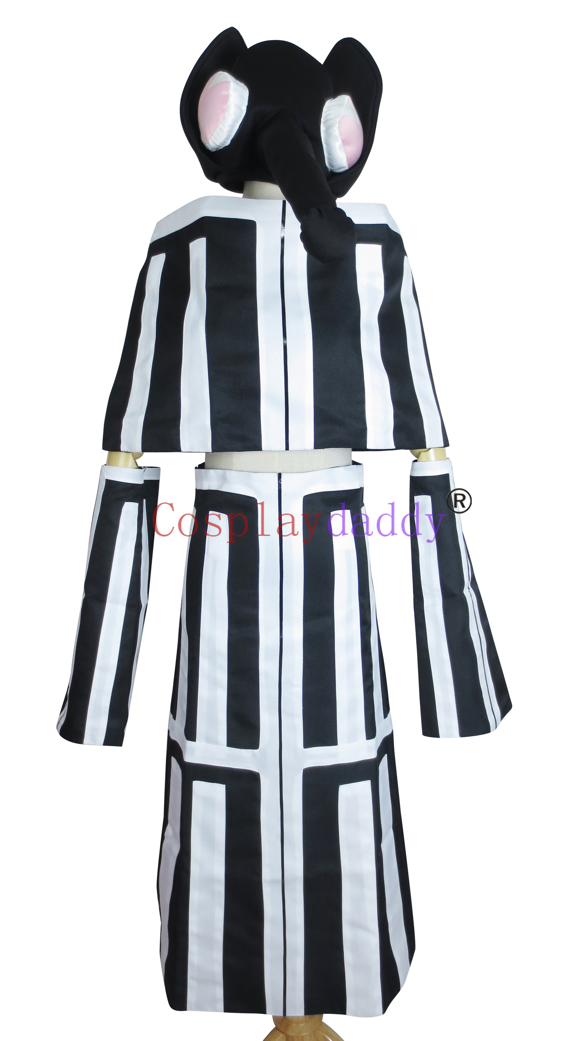 

Soul Eater Mizune Black And White Stripe Dress Set Cosplay Costume L005