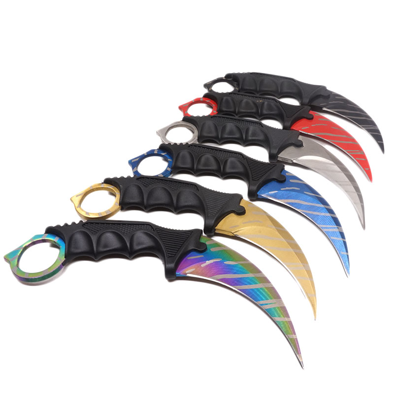 

CS GO Fixed Karambit Knives Tactical Pocket Knife 440C Stainless Steel Blade Outdoor EDC Tool Camping Hunting Knife