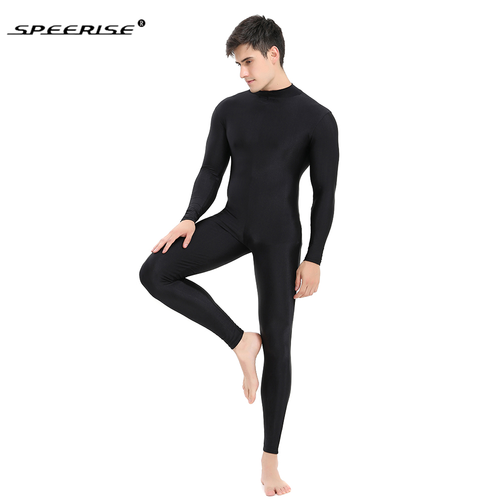 

Adult Long Sleeve Unitard Men Spandex Lycra Unitard Unisex Mock Neck Bodysuit Full Length Dancewear Ballet Leotard, Burgundy