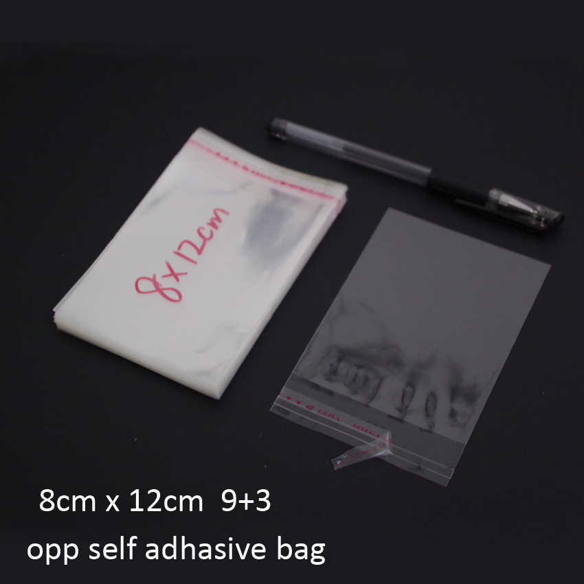 bolsas de regalo 500pcs lot clear resealable bopp pvc cellophane bags 8x12cm transparent opp gift plastic packaging self adhesive seal-image-407968758