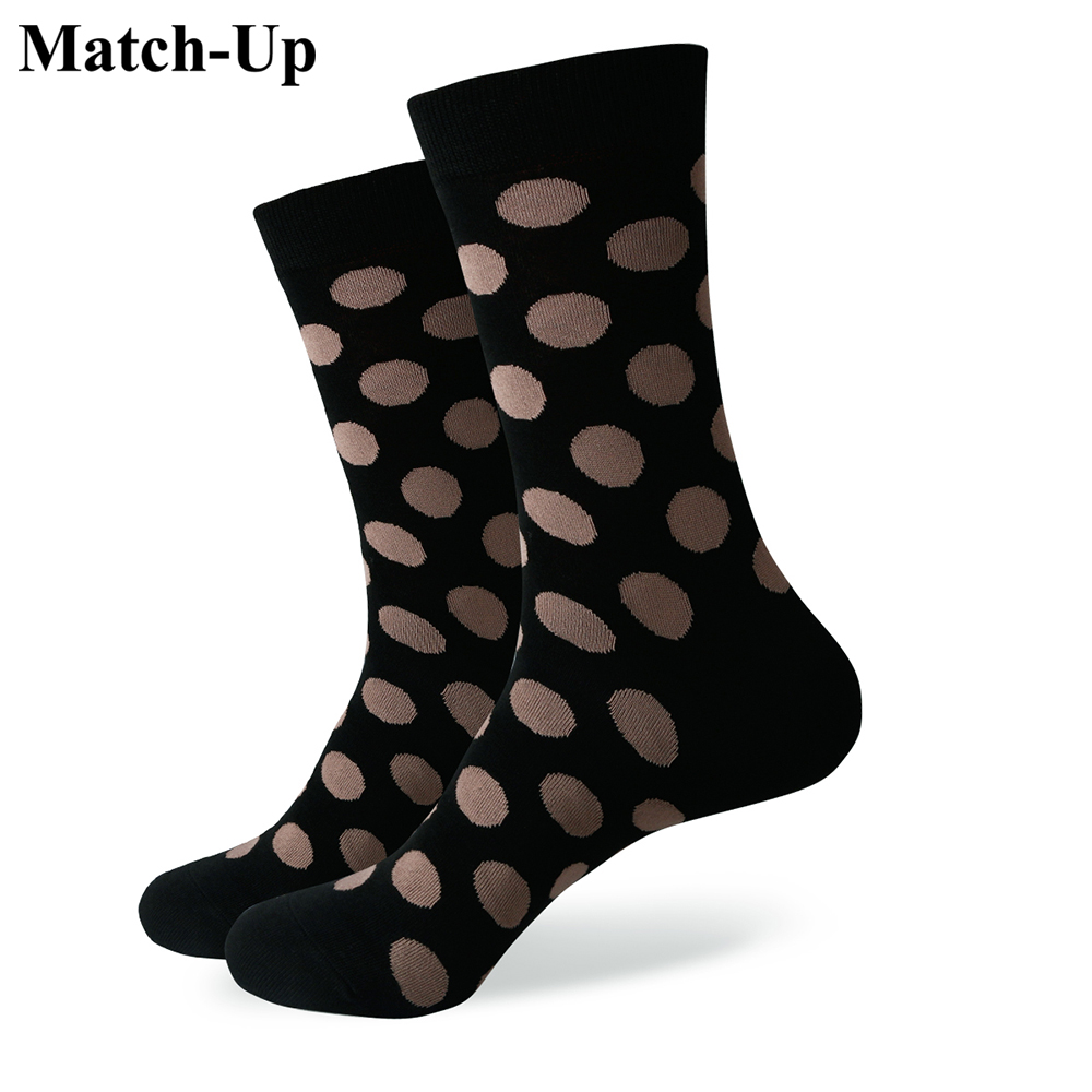

new style colorful dot mens combed cotton socks brand man dress knit socks wedding gifts free us size 7 512 345, Black