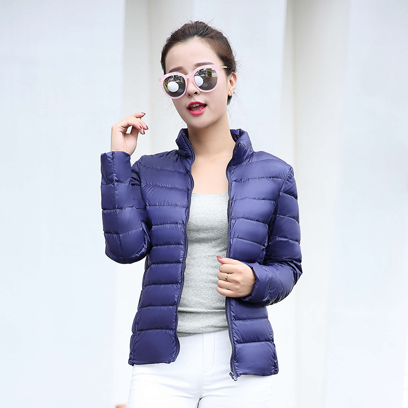 

2022 In Winter Women's Down The New Lightweight Jacket Has Short Collar Large Size Jacket And 51%-55% Coat Length40cm-50cm., Purple