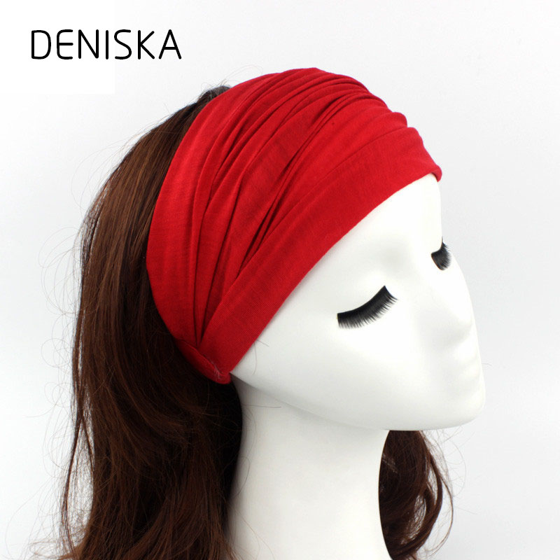 

DENISKA Ladies cotton Hairband Head Band Headband Wrap Neck Head Scarf Cap 2 in 1 Bandana