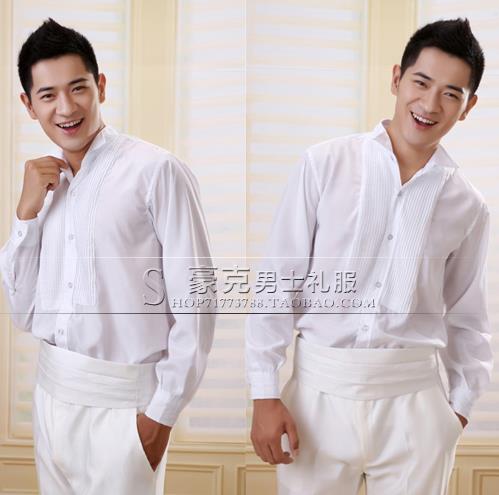 

white 2017 spring clothes men shirt long sleeve slim fit mens dress shirts fashion singer stage brand-clothing
