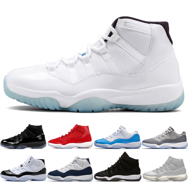 

11 11s Cap and Gown Prom Night Men Basketball Shoes Platinum Tint Gym Red Bred PRM Heiress Barons Concord 45 Legeng blue mens sport sneakers, #24 high velvet heiress blue