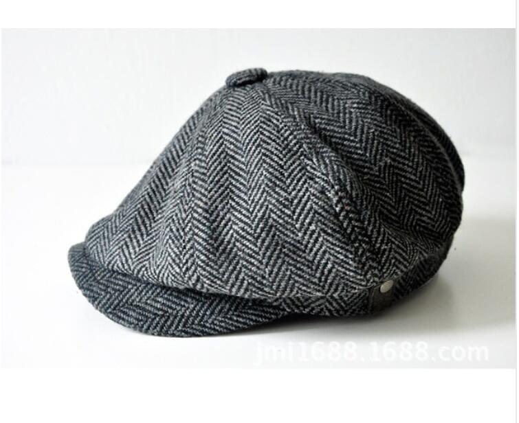 Fedora Hats Summer Casquette Black Grey Tweed Flat Cap Mens Gatsby Hat Snapback Gorra Hombre