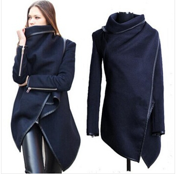wholesale 2018 Black newly listed Autumn Spring Coat Womens Overcoat Temperament Slim Trench Design women Wool & Blends S-XXL