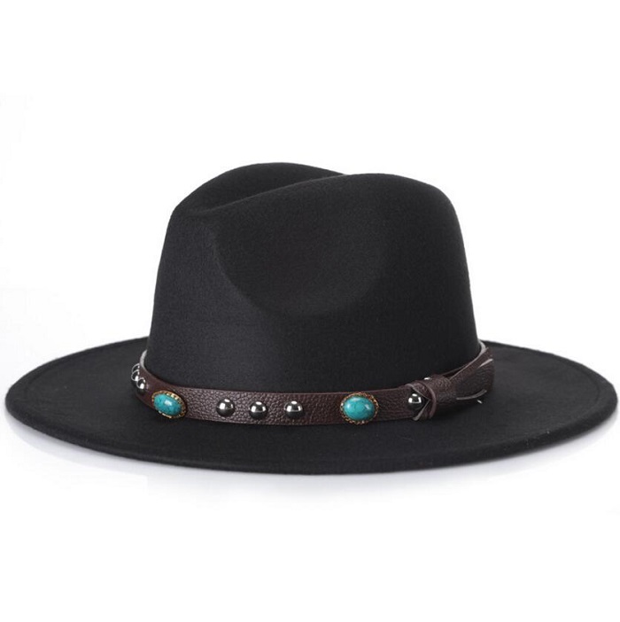 Hommes à la mode femmes Chapeaux de cowboy laine décontractés Fedora Caps coréens Style Unisexe largeur panama chapeau de plage d'été Cap de sole