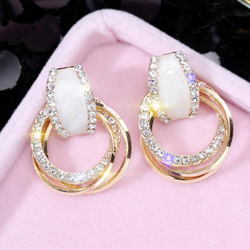 

jewelry S925 sterling silver needle earrings circle round hoop earrings simple for women hot fashion
