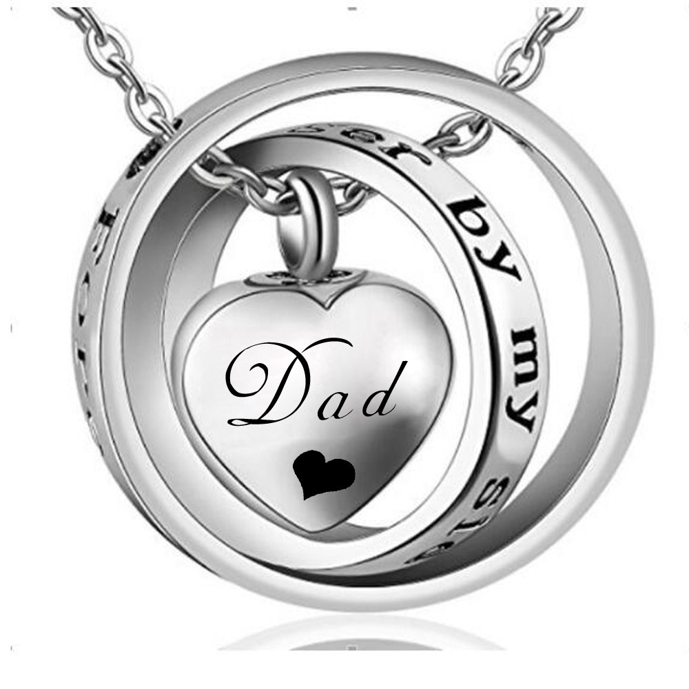 

MOM and DAD Urn Necklaces for Ashes No Longer by My Side Forever in My Heart Cremation Memorial Jewelry