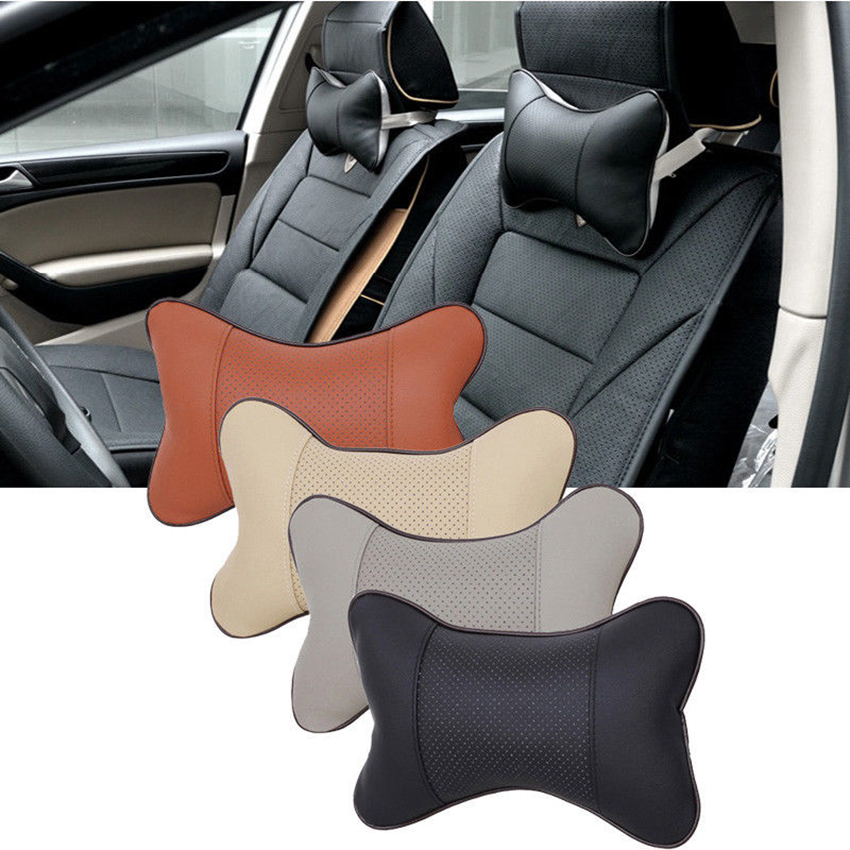 

Car Neck Rest Pillow Artificial Leather Car Headrest Pillow Auto Safety Seat Interior Neck Pillow Cushion Accessories GGA166 40pcs