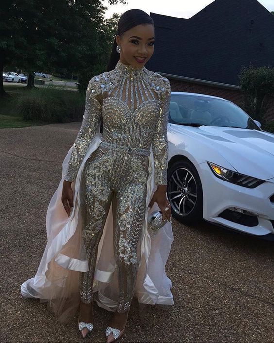 

Evening dress Yousef aljasmi Kim kardashian Cap sleeve High collar Beaded Jumpsuit Almoda gianninaazar ZuhLair murad Ziadnakad, Same with picture