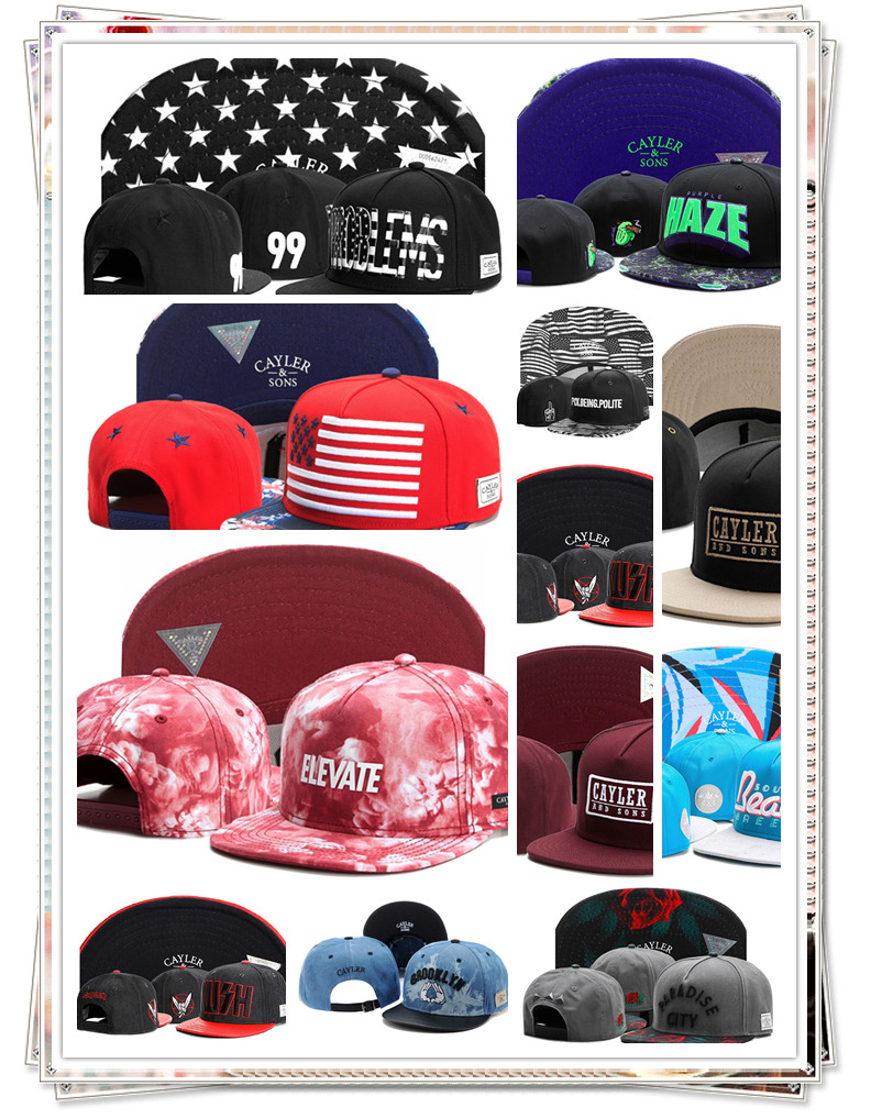 

Wholesale Cayler & Sons Snapback Caps Embroidered hats Men Snapbacks Adjustable Snap back cap for women Top Quality, Notes the id you need