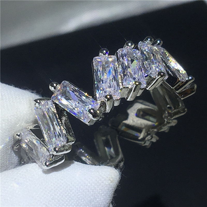 

Fashion Tennis ring T shape 5A Cz Sona Stone 925 Sterling silver Engagement wedding band ring for women Finger Jewelry