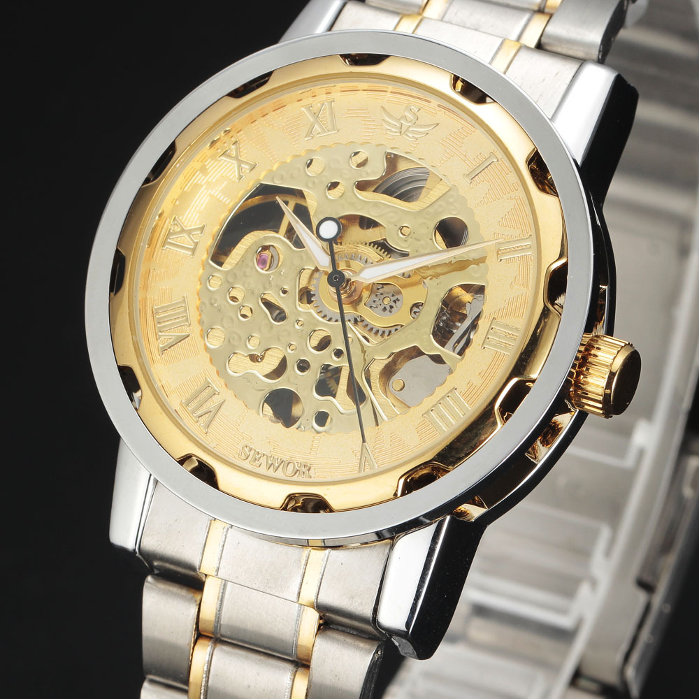 Mechanical Watch Room Gold Steel Belt Hollowed Rome Manual Mechanical Watch Swq38 614 Online Shopping Shoes Online Shopping Fashion From Kennyxhd