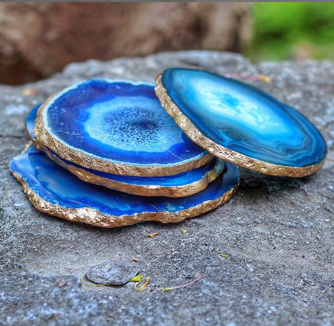 

Agate Coaster Special Holiday Code in Description GOLD or SILVER Edge Coasters Christmas Gift Wedding Gift
