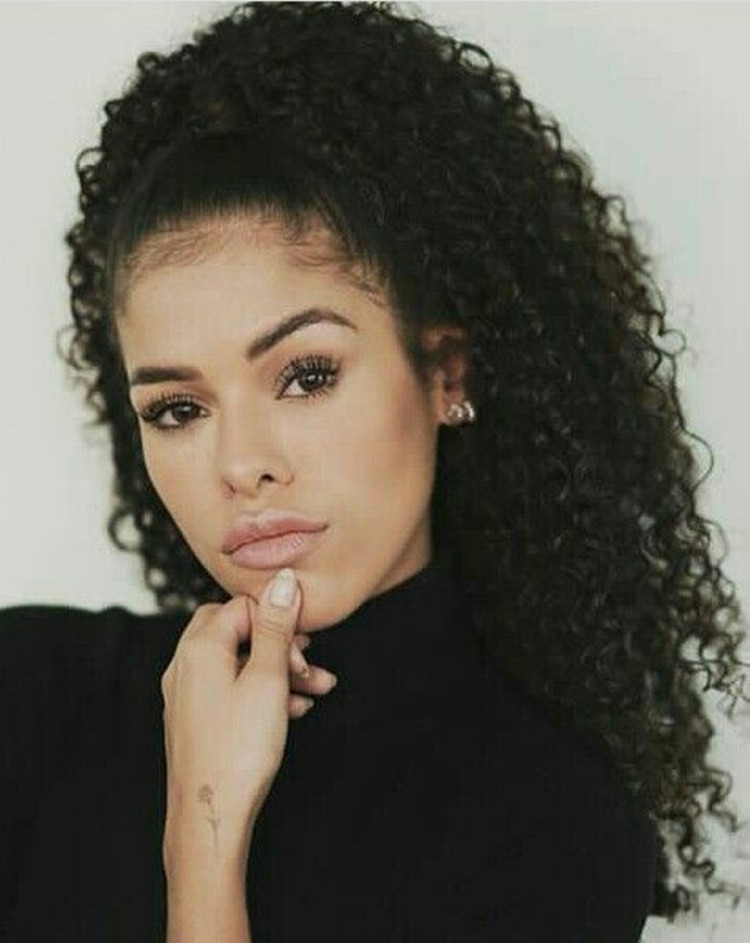 

Peruvian Magic Wrap Around Ponytail Hairpieces 160g Clip In Afro Kinky Curly Ponytail 100% Virgin Human Hair Extensions