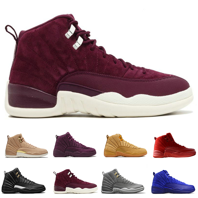 

Cheap 12 12s mens basketball shoes Wheat Dark Grey Bordeaux Flu Game The Master Taxi Playoffs French Blue Barons All Yellow Sports sneakers, #24