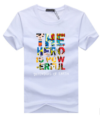 LES DÉFENSEURS DU HÉRO DE LA TERRE Lettre Multicolore Imprimer Hommes Femmes Manches Courtes T-shirts D'été Casual Mode Tees Tops Tops Vêtements