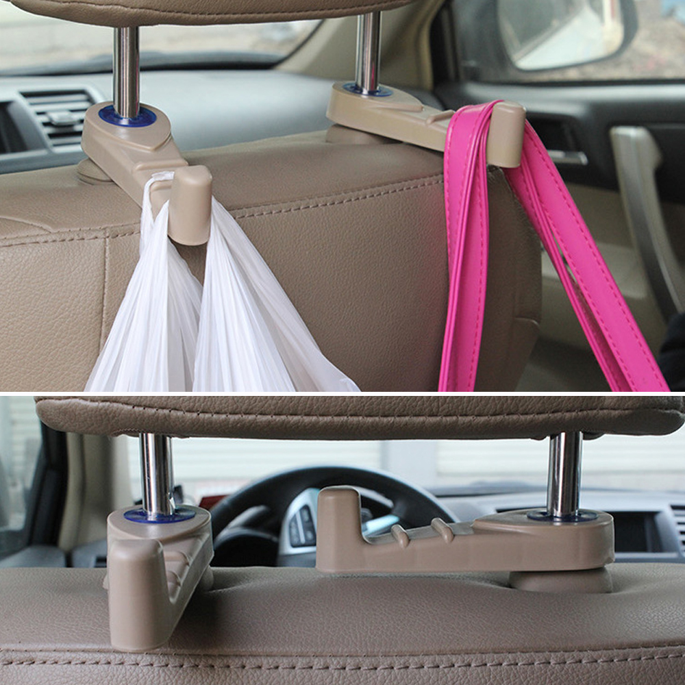 Gancho Colgante del Asiento Trasero del Coche Reposacabezas Doble Gancho Percha Abrigo Bolsas de Supermercado Organizador