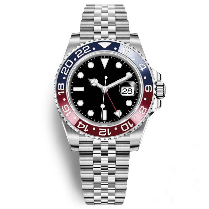 2019 New Arrival Mens Watch Pepsi GMT Watch Automatic Movement Ceramics Bezel Sapphire 40MM Dial Jubilee Mens Wrist Watch Male Clock